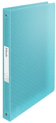 Esselte Archivador de Anillas, Capacidad 140 Hojas, Lomo de 25mm, Carpeta A4 con 4 Anillas, Tapa Blanda, Casa y Oficina, Diseño en Relieve, Gama Colour'Breeze, Azul, 626247