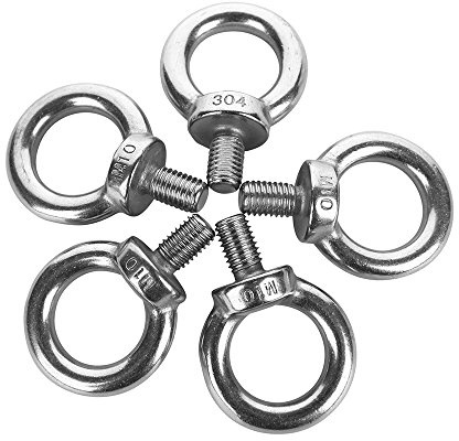 Eowpower 5 Pieces Stainless Steel M10 Male Thread Machinery Shoulder Lifting Ring Eye Bolts