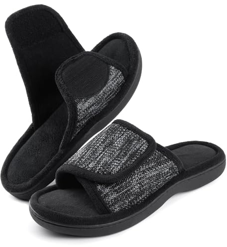 RockDove Justerbar slip-on sko med minnesskum för män, svart, 46/47 EU