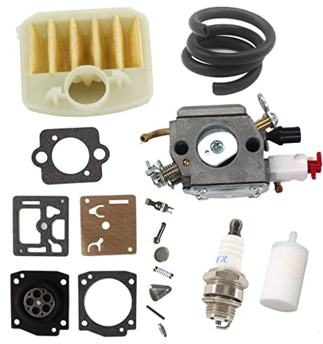 HURI Vergaser Luftfilter Reparatursatz Kraftstoffschlauch für Husqvarna 340 345 346 346XP 350 351 353 357 359 Kettensäge # 503283208 ZAMA C3-EL18
