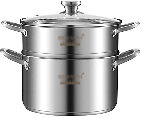 Pot à vapeur, pot à soupe, pot chaud, en acier inoxydable de qualité alimentaire extra épaisse, en bas de pot composite à 5 couches épaissie, pains à la vapeur (Size : 22CM)