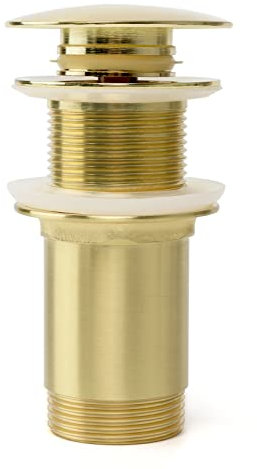 Bonde universelle sans trop-plein, vis de vidange pop-up, en laiton massif, pour lavabos et lavabos, installation sans outil, or brossé, sans trop-plein
