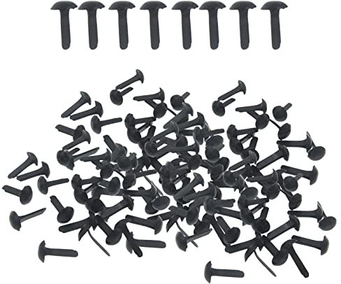 Baoblaze 200 x -Papierverschlüsse Brads Kunst schwarz gestempelt 4,5 mm x 8 mm Brads für Sammelalben, DIY-Projekte, Dekorationsbedarf