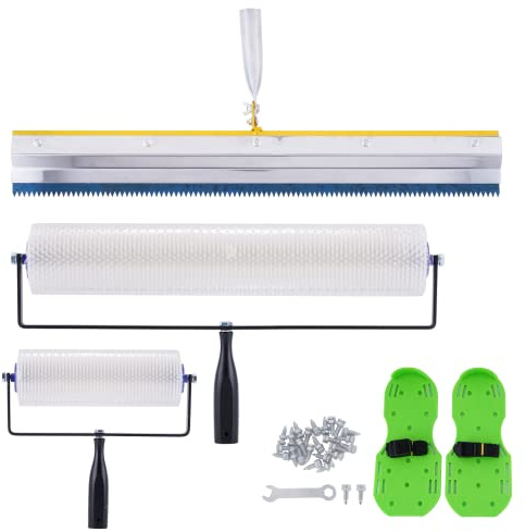 Self-Levelling Tool Kit Self Leveling Concrete Tools Floor Leveling Tools Spike Roller Self Leveling with Spike Shoes Needle Length 20mm