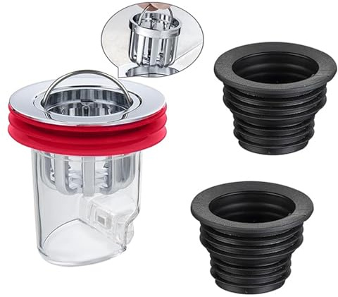 Geruchsverschluss Bodenablauf, mit 2 Silikon Bodenabfluss, Waschbecken Filter, für Küche, Bad, Ablaufauslass der Waschmaschine, Schnittstelle