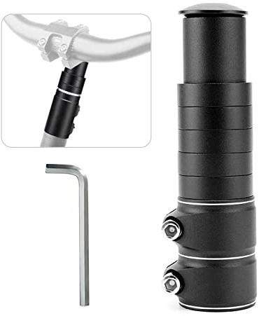 Ruikdly Lenkererhöhung Fahrrad Vorbau Höhenadapter Lenkererhöhung aus Aluminium Gabelschaftverlängerung Fahrradlenker Erhöhung für 28.6mm 1 1/8 Mountainbike Rennrad MTB, Schwarz