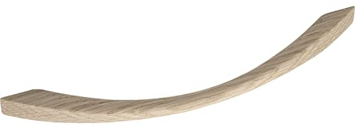 ALLES IM GRIFF Holzgriff Saba LA 192mm - Möbelgriff aus Holz - Bogengriff Breite 238mm, Eiche roh
