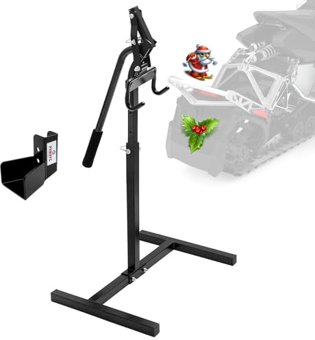 PVNIEFC Snowmobile Lever Lift Stand with Handlebar Cup, Max 32 Bumper Lift Height, Easy Sled Lift Stand for Garage Storage, Supports up to 2200 lbs. Snowmobiles