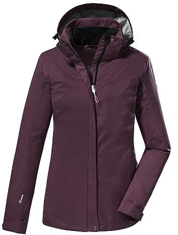 killtec Damen Funktionsjacke/Outdoorjacke mit abzippbarer Kapuze KOS 133 WMN JCKT, aubergine, 38, 38383-000