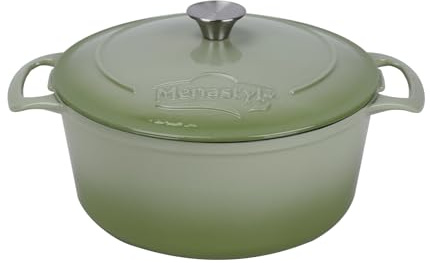 MENASTYL - COCOTTE COLETTE RONDE 7L 29CM EN FONTE ÉMAILLÉ VERT - 6020075