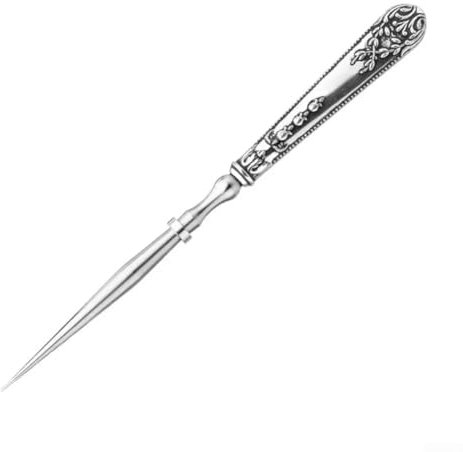 HEIBTENY 1 pièce alène à coudre vintage de haute qualité pour bricolage Outil essentiel de poinçonnage (argent)