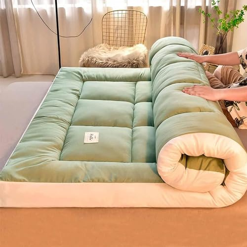 Tragbare Dicke Japanische Bodenmatratze, Futon-Matratze,Japanische Tatami-Matratze,Weiche Futon-Bettmatratze,Bequeme Rollmatratze,Dicke,Zusammenklappbare Isomatte,Atmungsaktives Bodenliege-Gästebett