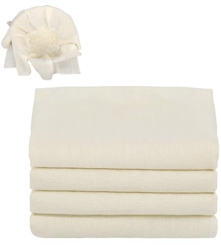 4 Stück Passiertuch, 40 x 40 cm Käsetuch Waschbares Mulltuch, Ungebleichte Dichtegrad 100 Cheesecloth Wiederverwendbar zum Sieben von Saft Käse Tee Nussmilch Suppe Joghurt Tofu