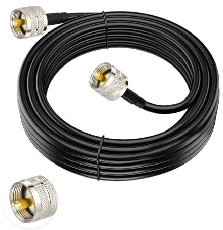 Superbat 3m PL259 Überbrückungskabel Low Loss UHF VHF Kabel 50 Ohm CB Funk Kabel, UHF Stecker zu Stecker für CB Radio, Antennenanalysator, WLAN, SWR Meter, Amateurfunk, Kurzwellenradio