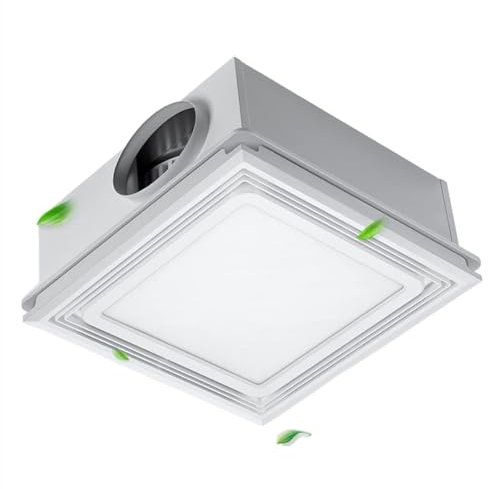 QIANMEI extractor de aire Extractor De Techo Integrado Con Luz, Ventilador De Escape De Montaje En Pared De 30 × 30 Cm For Garajes Y Tiendas, Invernadero, Ventilación De Ático