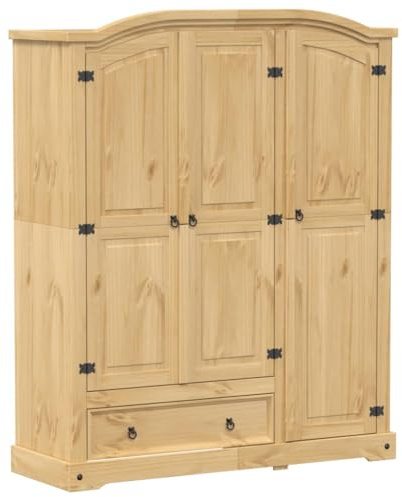 vidaXL Garderob Corona 151,5x52x186 cm massiv furu, hatthyllor, klädstång, klädförvaring, klädskåp, klädstänger, jackhängare, garderob, garderober