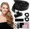 VMUTGA Locken Ohne Hitze, Rutschfest Heatless Curls, Hitzefrei Lockenwickler Band 180 cm Weicher Samt Rutschfest, Schlaf Krawatte mit Stirnband Locken Band zum Schlafen (Schwarz)