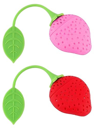 VYIBPDY Teeei für Losen Tee, Teesieb Für Losen Tee, Tee-Ei Aus Silikon, Teekugel Teesieb, Tee Ei Sieb, mit Silikon-Griffen, Obst Design, zum Filtern Von Tee, 2 Stück