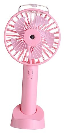 WESIEVYA Ventilateur Portable Rechargeable Avec Spray Eau Mini Ventilateur Usb Pratique Pour Voyage Et Activités De Plein Air Rose