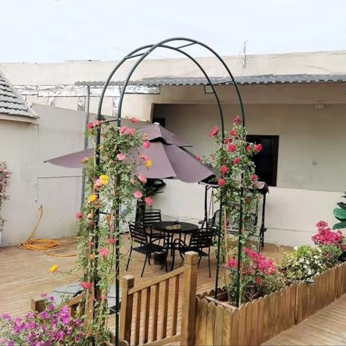 Rosenbogen aus Metall 120 cm 350 cm breit Garteneingangsbogen wetterbeständiger Gartenbogen Spalier für Kletterpflanzen Hochzeitsdekoration Torbogen