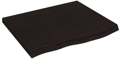 Makastle Waschtischplatte Holzbohlen Ideal für Aufsatzwaschbecken, Tischplatte Holzplatte Baumkanten-Platte für Heimwerker, Arbeitsplatten, Dunkelbraun 60x60x(2-4) cm Massivholz Behandelt