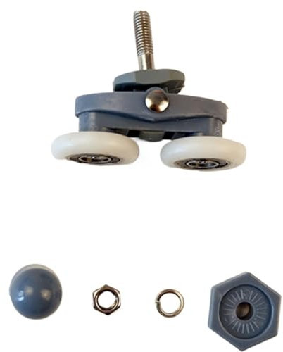 SkyjOy Rotelle Box Doccia Ruote Doppie for Porte scorrevoli for docce, cabine da Bagno, rulli, pulegge, 18-25 mm, Tappi coprivite Easy Glide, Ruote Doppie Ricambi Box Doccia Rotelle(25mm)