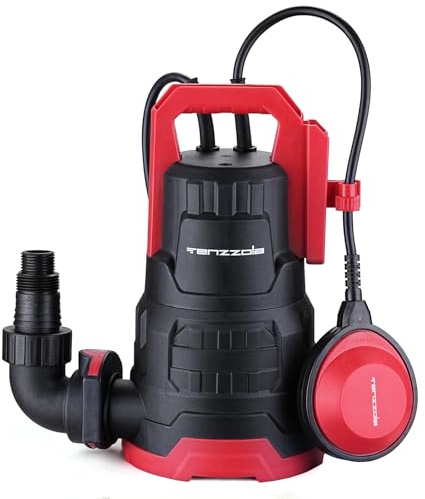 Tenzzola Sump Pump, 1HP 3960GPH Submersible Utility Water Pump with Float Switch, Thermoplastic Portable Water Removal Transfer Pump with 16.4FT Cord for Swimming Pool Basement Garden Pond Draining