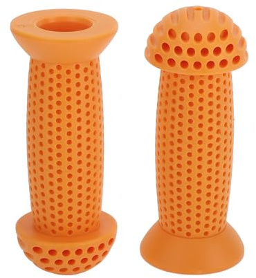 TUCKBOLD Child Bike Handlebar Grips Covers 100mm Long Soft | Children Bicycle End Grips Protector Orange 1 Pair