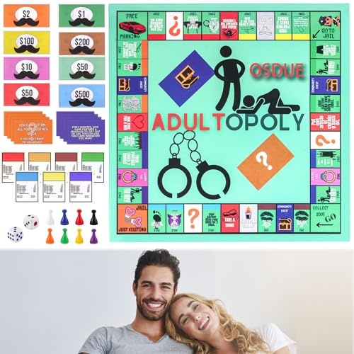 OSDUE Gioco da Tavolo Adultopoly per Coppie Adulte Monopoli, Divertimento | Adulti Monopoly Giochi di Societa per il Tempo Libero a Casa Gioco a due Giocatori