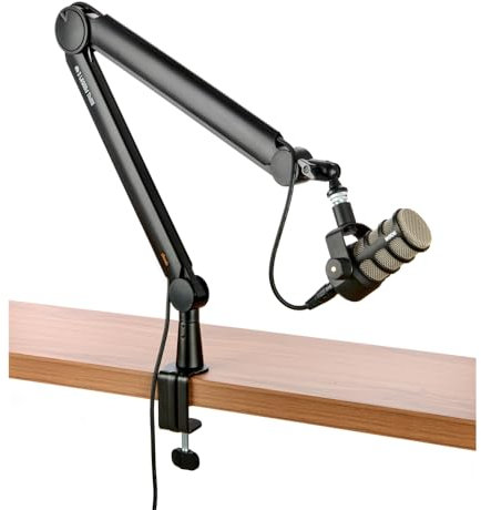 3 Legged Thing Annie – Professional Studio Microphone Arm for Recording, Podcasting & Broadcasting – Silent Spring Boom Arm with 360° Rotation & Cable Management