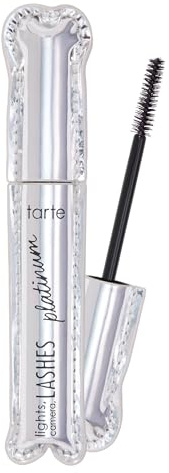 tarte lights, camera, lashes platinum volumizing mascara – Black Tinted Peptide Lash Serum mascara for Volume & Length, Smudge-Proof, Flake-Free, Vegan & Cruelty-Free, full size, black