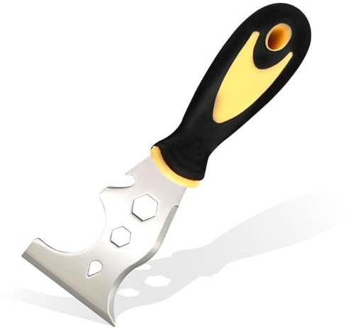 DEFV Paint Scraper,Stainless Steel Paint Scraper Tool,13 in 1 Multi Function Paint Stripper Tool,Paint Scraper Tools for Paint Removal, Plastering Tools, Straight Scraper, Curved Scraper