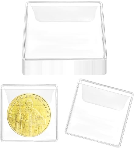 50Pcs Plastic Coin Holders, 5.5CM Single Coin Holder, Coins Sleeves for Collectors Suitable for Storage and Currency Protection for Collectors