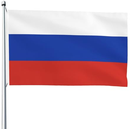 Bandera rusa de doble cara de 4 x 6 pies, pancarta resistente para exteriores y jardín, perfecta para dormitorio y jardín