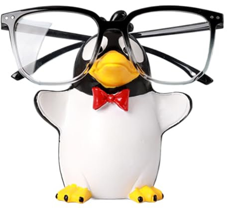 Generisch Niedlicher Brillenhalter - Niedlicher Pinguin Brillenständer | Stilvolle Deko-Statue Zur Aufbewahrung Von Brillen & Schmuck Für Schreibtisch, Nachttisch Und Wohnraum