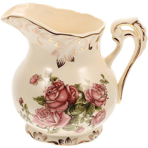 Healifty Pichet Céramique Pour Lait Et Café Avec Anse Confortable Design Vintage Pour Usage Domestique Et Professionnel