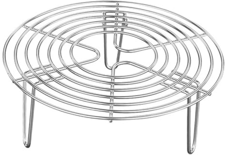 TOYANDONA Edelstahl Rundes Dampfgargitter Multifunktions Kochgitter mit Robusten Beinen Abkühlgitter für Töpfe Platzsparendes Design für Backofen und Mikrowelle (16 X 7 Cm)