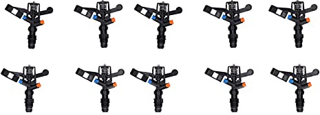 Baxnore Sprinkler à Bras rockant G1 / 2 Sprinkler 10pcs à 360 degrés Landes rotatives Jardin Arrosage Sprinkler Engineering Plastics Système d'irrigation Durable pour Les Jardins a