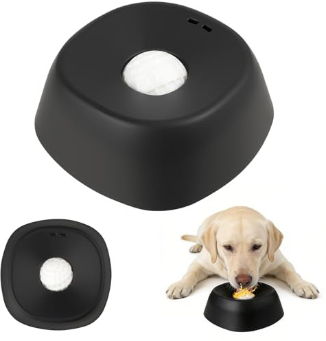Dfydghb Schleckball Hunde, Beißfester Gummi Lick Bowl für Hunde Hundelickspielzeug, Nonrutsch Leckball Hund, Lick Sphere Integrierter Drehkugel für Große, Mittlere, Kleine Rassen (Schwarz)