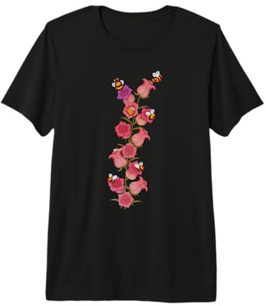 Bellflower with Bumble Bees Floral Wildflower Flower Premium T-Shirt