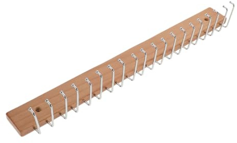 CTIRCHIU Organizer da Parete per Cinture e Cravatte con 20 Ganci in Legno di Faggio e Ferro, Robusto e Stabile, per Armadio e Dormitorio Minimalista