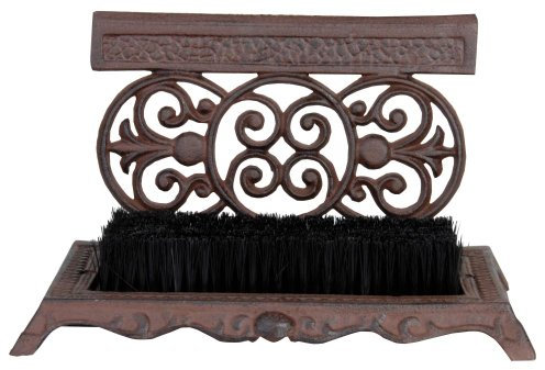 Esschert Design Schuhschaber, Schuhabstreifer aus Gusseisen mit Bürste, ca. 29 cm x 19 cm x 17 cm