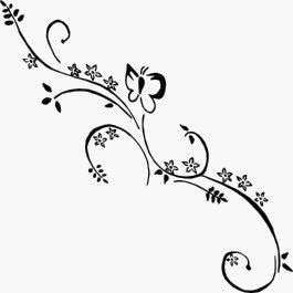 1 Stück Autoaufkleber Blumenranke Design Annika 55 cm, Blumenaufkleber, Blumen Sticker für die Seiten oder Heckscheibe, fürs Auto Ranke mit Schmetterling, Ornament, Schnörkel, Car Decals Foliensticker in 32 Farben