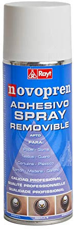 Rayt 1683-61 Novopren Adhesivo en Spray Removible apto para múltiples materiales, limpio y fácil de usar, 400ml