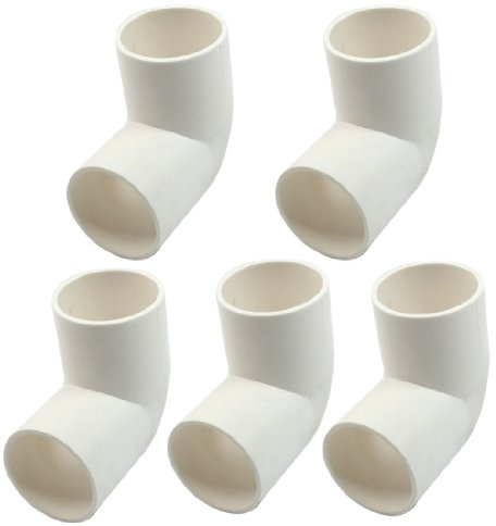 sourcing map 5 Stück 32 mm Innendurchmesser 90 Degree PVC weiß Rohr Rohrverbinder Elbow Steckern