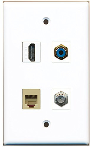 RiteAV - Cable coaxial de 1 Puerto HDMI, 1 Puerto RCA, 1 Puerto, Color Beige