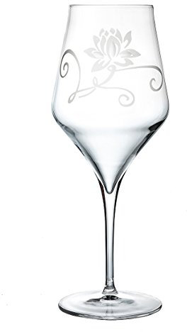 Piatti Adriano Luxury Glasses Calici Vino Rosso in Cristallo, Lavorazione Fiore Grande in Confezione Regalo - Set 2 Pezzi