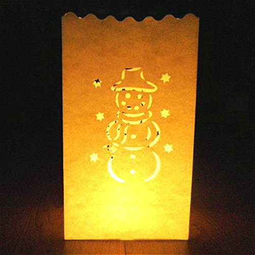 e-shop2door Candle Luminary Bags (Pack of 10) -Snowman