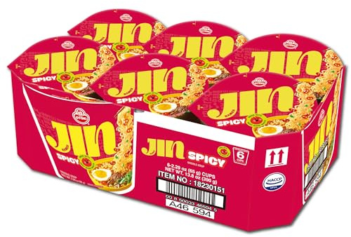 Ottogi Jin Ramen Spicy Lot de 6 gobelets à nouilles 65 g