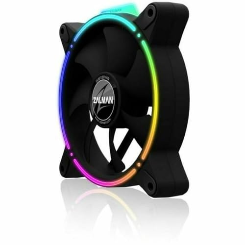 Zalman ZM-RFD120A RGB Kühler PC Gehäuselüfter 120mm, PWM Lüftersteuerung 800-1500 U/Min, ARGB Lüfter 120mm mit Lichtsteuerungssoftware, schwarz